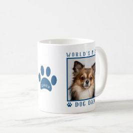 Taza De Café Papá Perro Mejor del Mundo Huella de Garra Azul No
