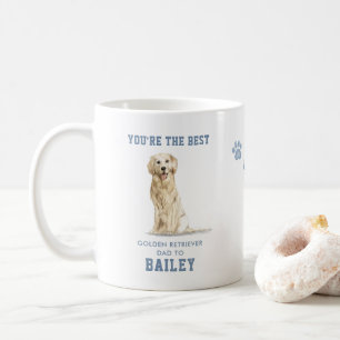 Taza De Café Papa perro retriever dorado acuarela   Foto