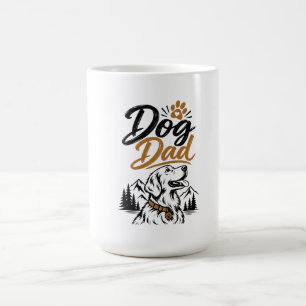 Taza De Café Papá Perro Retriever Dorado Montaña