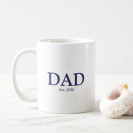 Taza De Café Papá personalizado blanco azul marino blanco estab