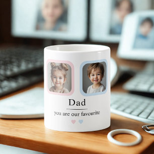 Taza De Café Papá personalizado con regalo de fotos de dos niño