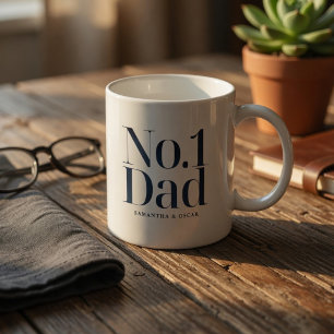 Taza De Café Papá Personalizado Nº1   Día del Padre con Nombre 