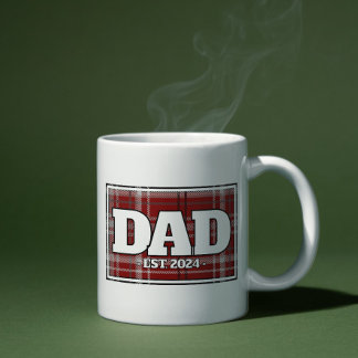 Taza De Café Papá Personalizado Plaid Mug - Regalos para padre