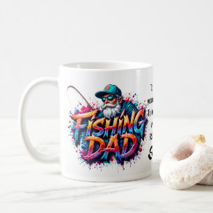 Taza De Café Papá Pescador Cita de Graffiti de Pesca