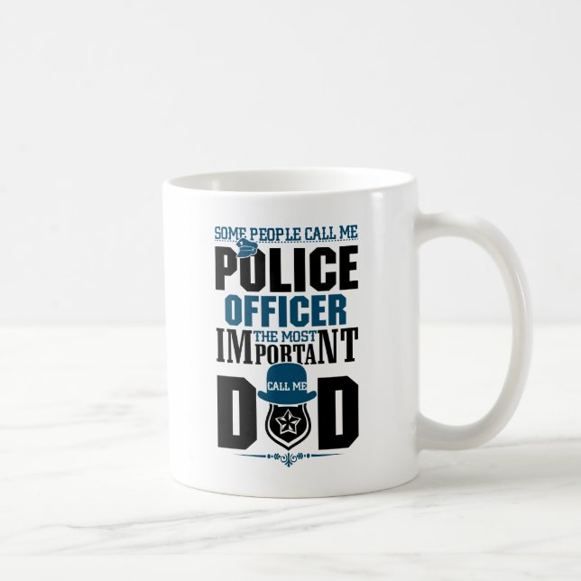 Taza De Café Papá policía | Aplicación de la ley | Día del Padr (Derecha)