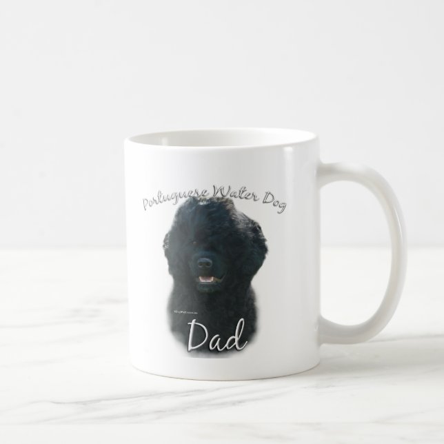 Taza De Café Papá portugués del perro del agua 2 (Derecha)