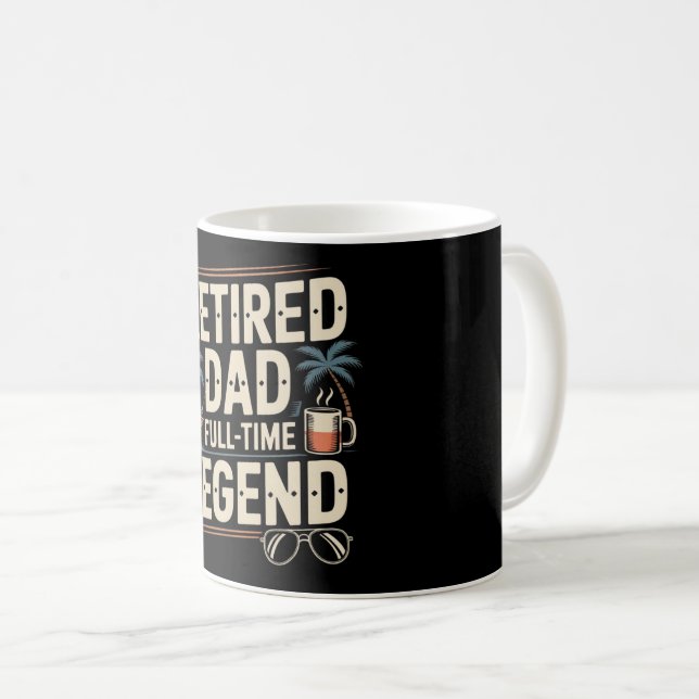Taza De Café Papá retirado - Mug de leyenda a tiempo completo | (Anverso derecho)