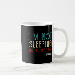 Taza De Café Papá Retro Descansando Mis Ojos Frase Divertida 