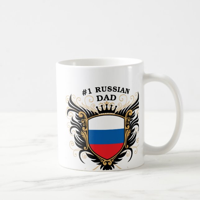 Taza De Café Papá ruso del número uno (Derecha)