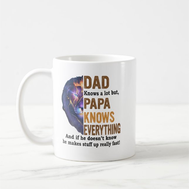 Taza De Café Papá sabe mucho pero papá sabe todo camisa (Izquierda)