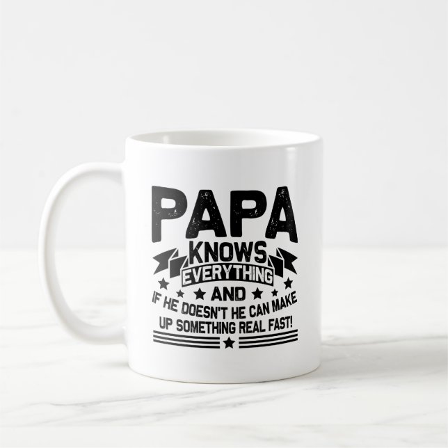 Taza De Café Papá sabe todo el día del abuelo (Izquierda)