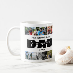 Taza De Café Papa, Te Amamos – Día del Padre Collage de 6 Fotos