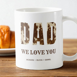 Taza De Café Papá Te Amamos Tipografía Marrón Occidental Countr