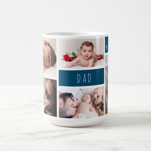 Taza De Café Papá te queremos Collage de fotos (Centro)