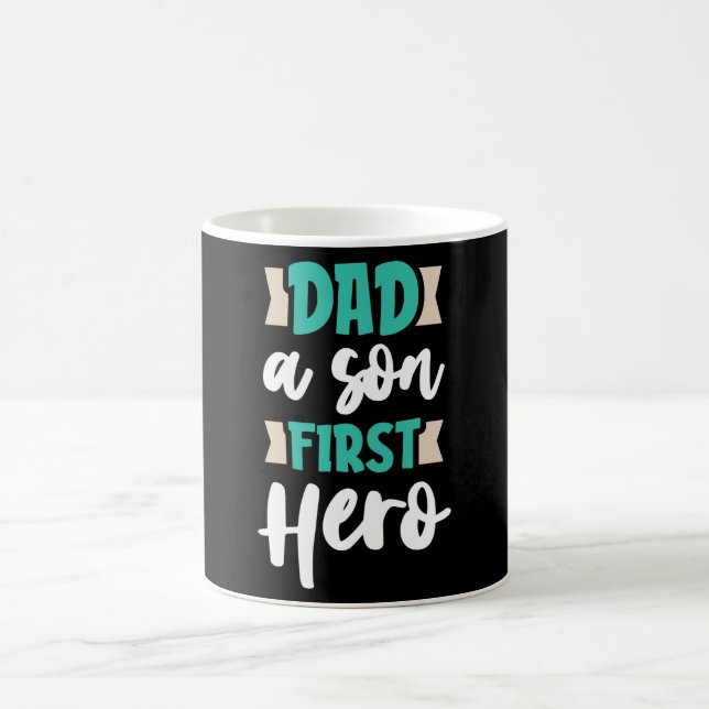 Taza De Café Papá un hijo primer héroe (Centro)