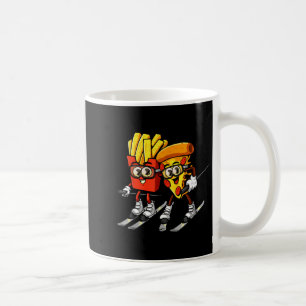 Taza De Café Papas fritas de pizza divertido esquiador de esquí