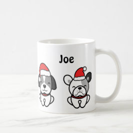 Taza De Café Papas Santa, perros Navidades