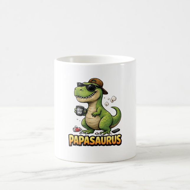Taza De Café Papasaurus Funny Dad (Centro)