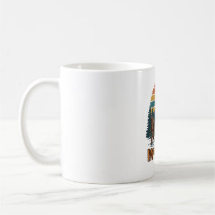 Taza De Café Papasquatch Bigfoot Diseño Vectorial Puesta de Sol