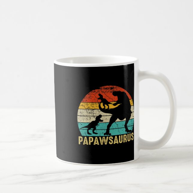 Taza De Café Papawsaurus Rex Papaw Dinosaur 2 Día del Padre par (Derecha)
