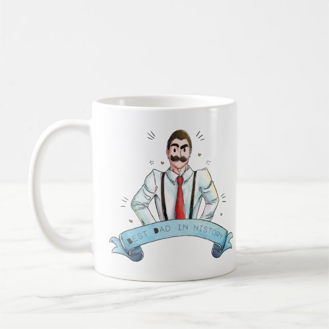 Taza De Café Papel acuarela en los suspensores (Izquierda)