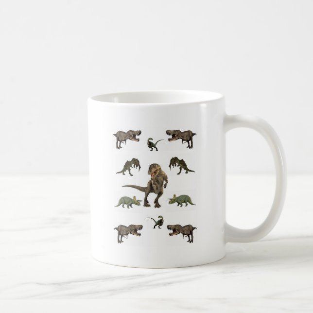 Taza De Café Papel de ajuste de dinosaurios (Derecha)