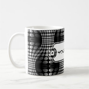 Taza De Café Papel de escritorio de las olas punteadas negro y 