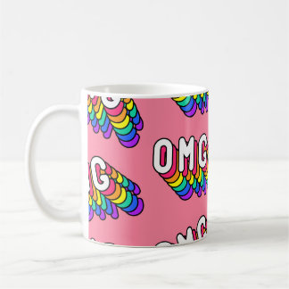 Taza De Café Papel de escritorio Quirky OMG Pink Comic