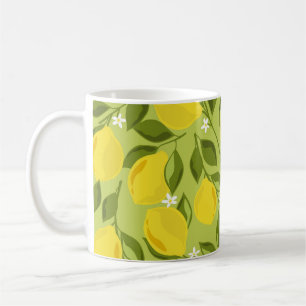 Taza De Café Papel de fondo colorido de lémones dibujado a mano