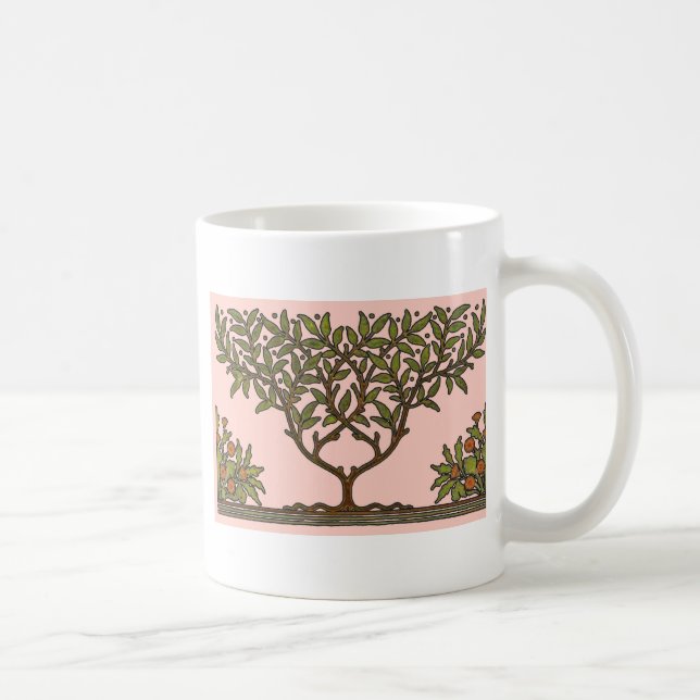 Taza De Café Papel de fondo floral de William Morris Tree Friez (Derecha)