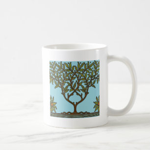 Taza De Café Papel de fondo floral de William Morris Tree Friez