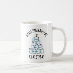 Taza De Café Papel de inodoro de árbol de navidad en cuarentena