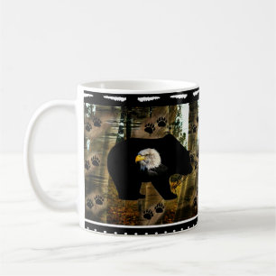 Taza De Café Papel de oso negro de águila de águila de águil