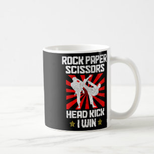 Taza De Café Papel de rock de artes marciales tira de karate Ta