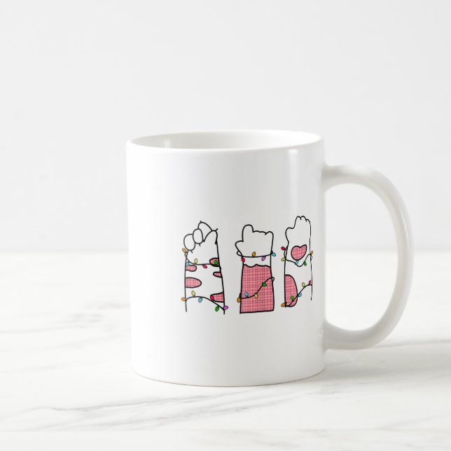 Taza De Café Papel de rock tira de gato Navidades Cat Lover F (Derecha)