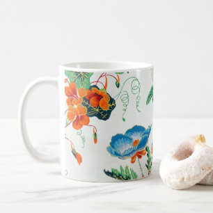 Taza De Café Papel pintado antiguo floral Francia 1830