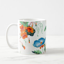 Taza De Café Papel pintado antiguo floral Francia 1830