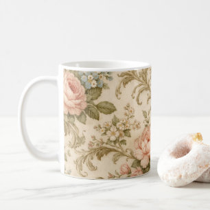 Taza De Café Papel pintado de patrón floral vintage