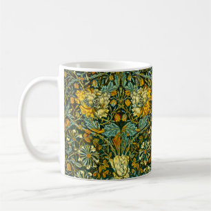 Taza De Café Papel pintado floral de madreselva Gold de William