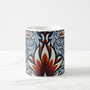 Taza De Café Papel pintado floral Morris Navy Blue Snakeshead