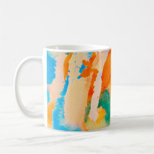 Taza De Café Papel psicodélico. Azul clásico y rojo de lava exu