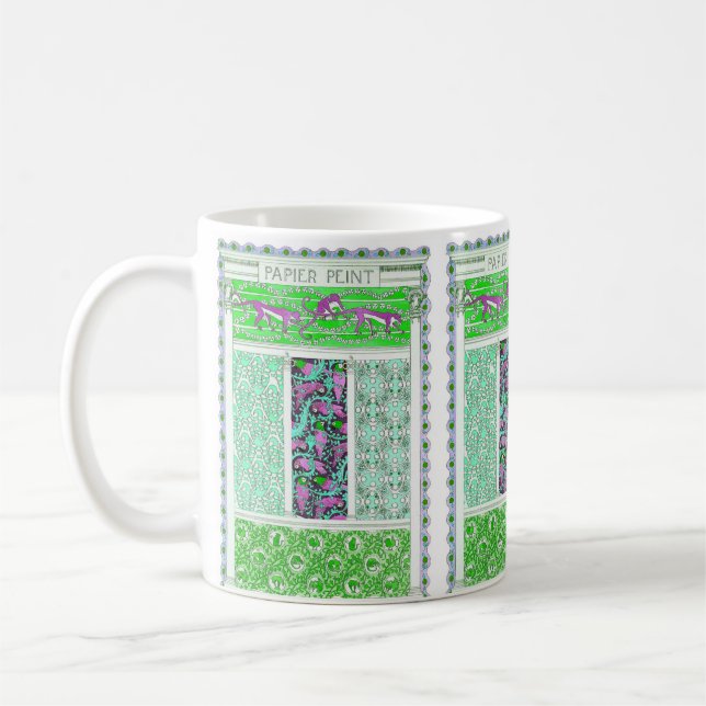 Taza De Café Papel tropical de la jungla del mono de loro (Izquierda)