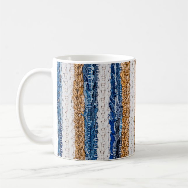 Taza De Café Papeleo de denim: alfombra de jeans reciclados. (Izquierda)