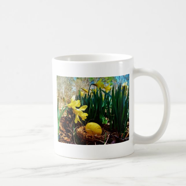 Taza De Café Papeles amarillos y huevo de Pascua Amarillo (Derecha)
