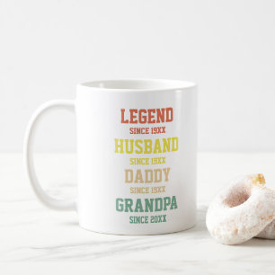 Taza De Café Papi abuelo de la leyenda retro personalizada