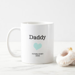 Taza De Café Papi, corazón azul, Personalizado de foto única