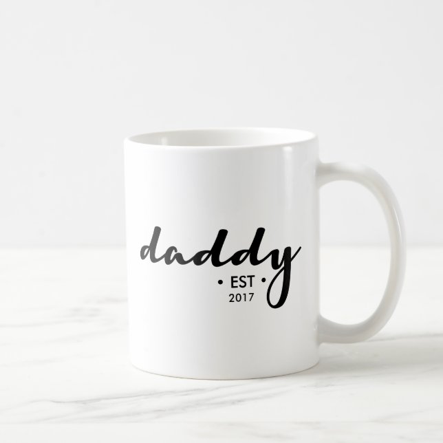 Taza De Café Papi, establecido, año, personalizado (Derecha)