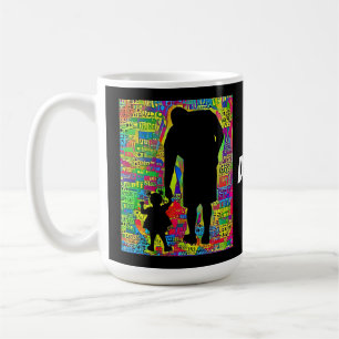Taza De Café Papi grande y niño que enseña la silueta