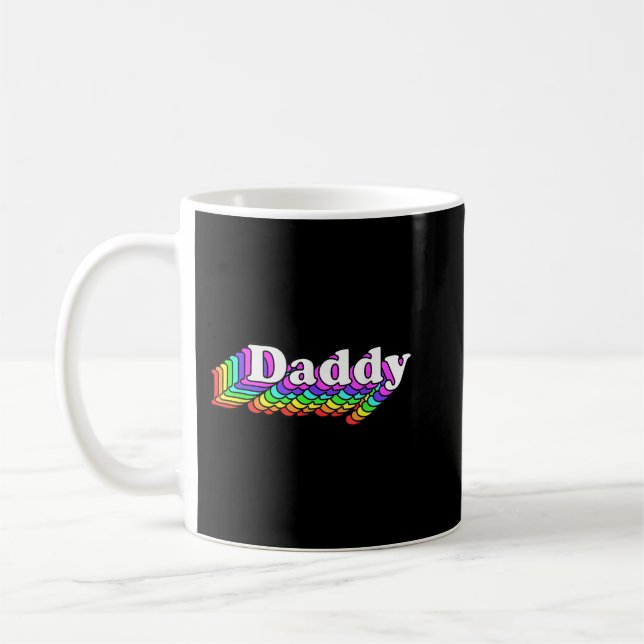 Taza De Café Papi, oso de papá gay, arcoiris LGBT retro, LGBTQ  (Izquierda)