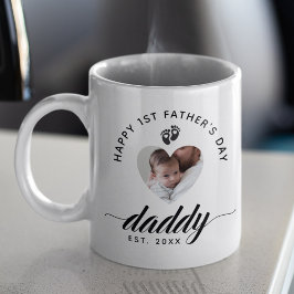 Taza De Café Papi Script feliz foto del corazón del Día del Pri